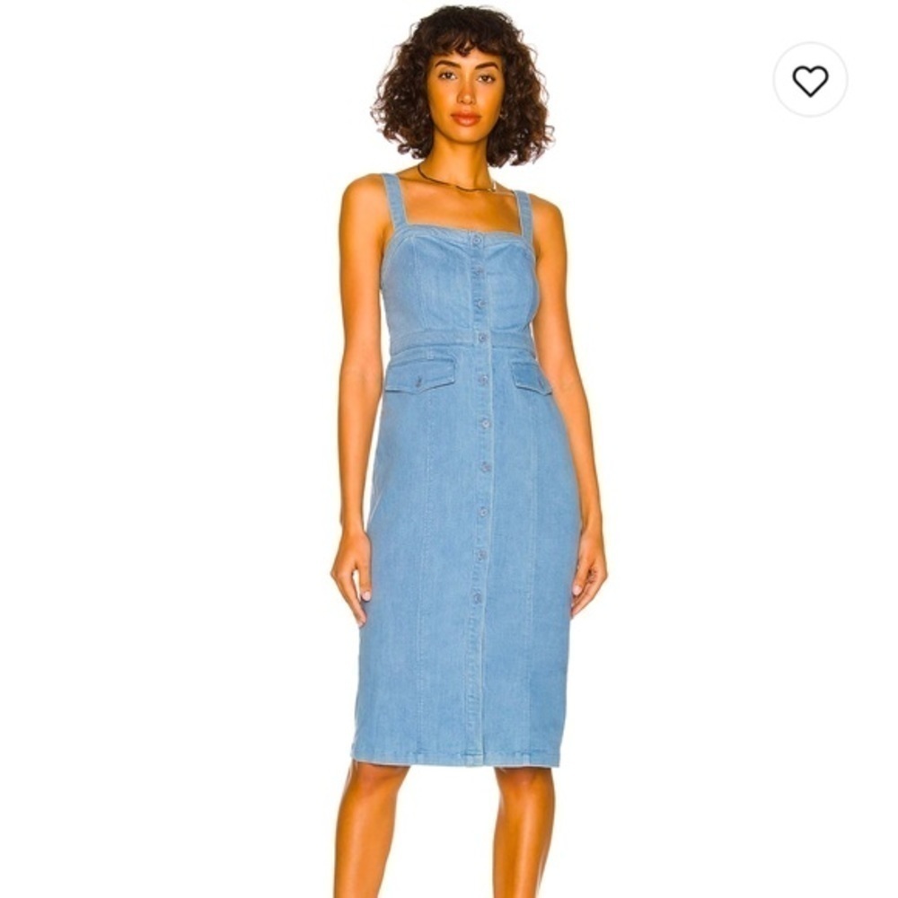 𝅺Lovers & Friends Kaia Denim Midi Dress NWT